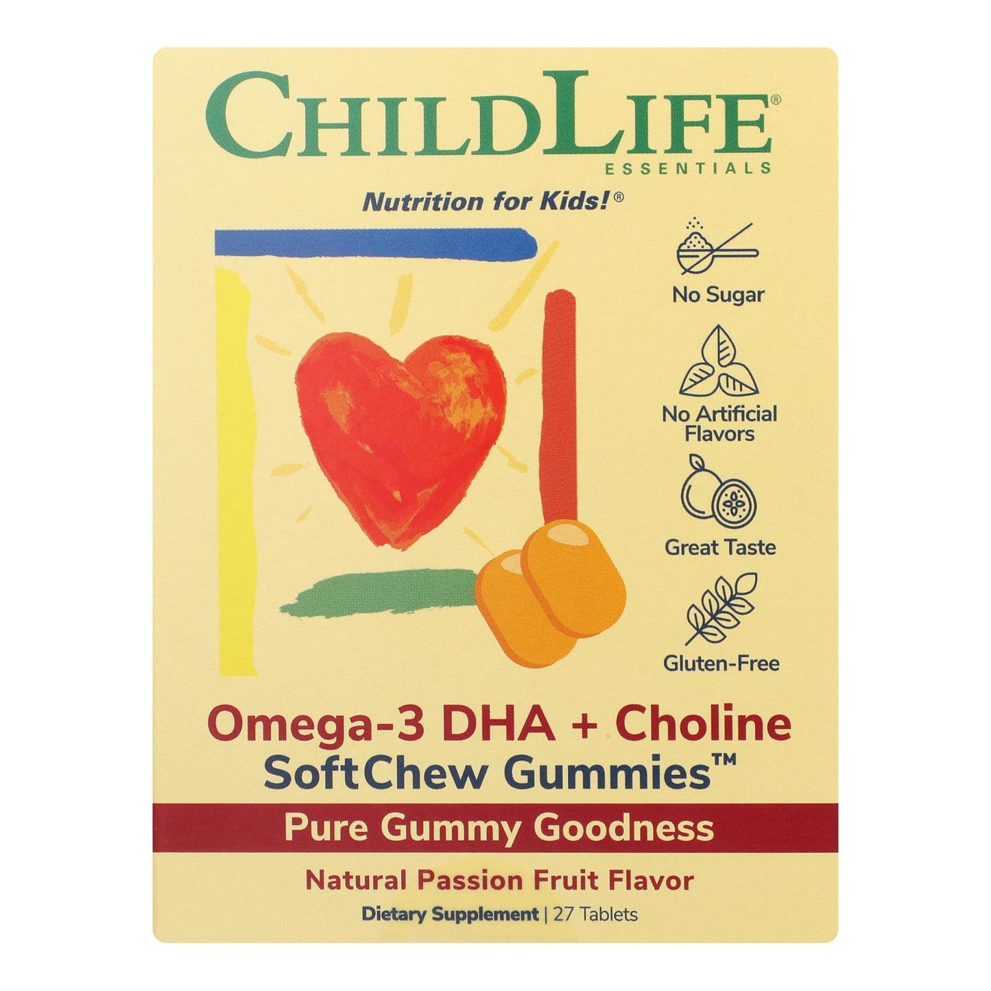 Childlife Essentials - DHA+Choline Omega3 Softmelts, 27 Tab