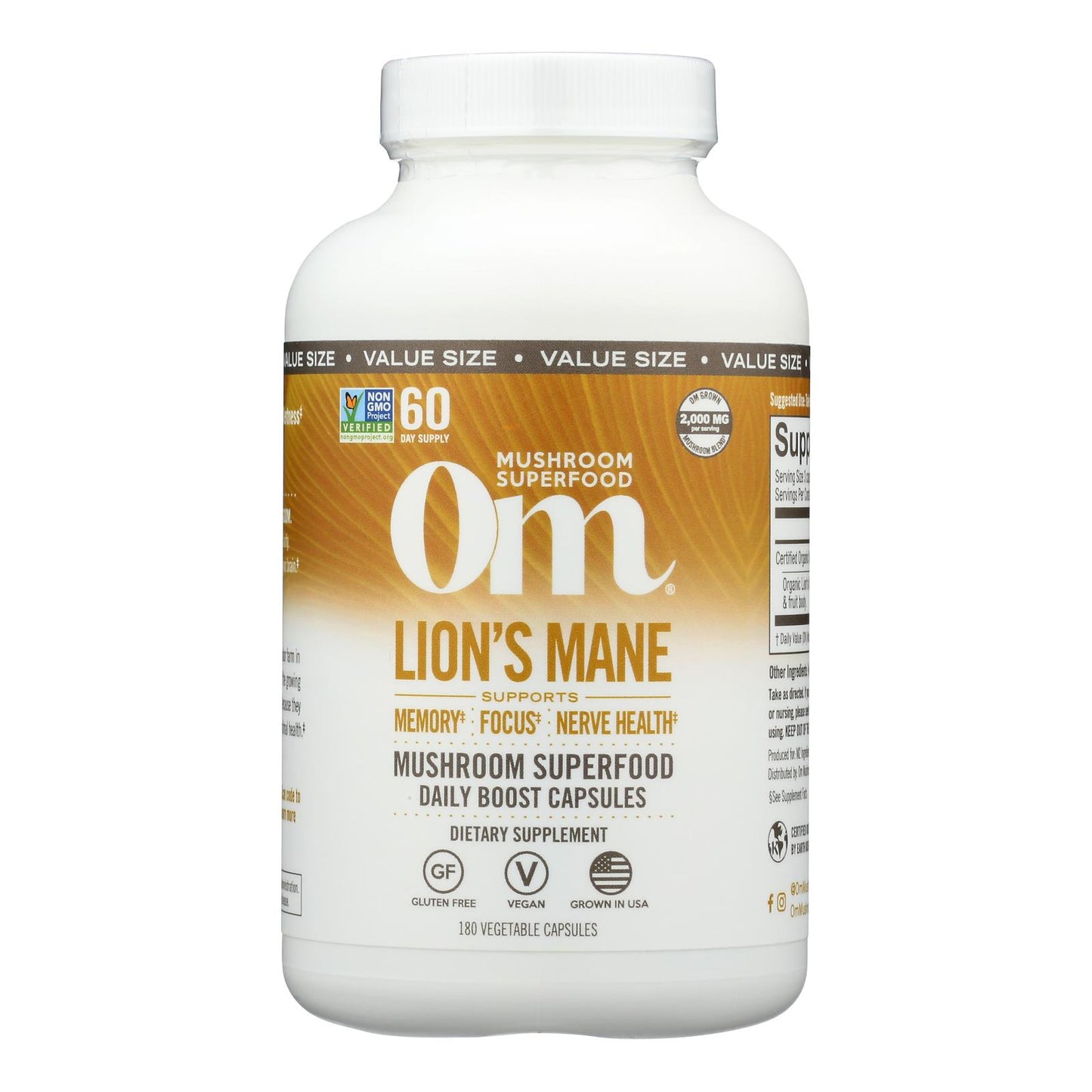 OM: Mushroom Superfood Lions Mane -180 Ct