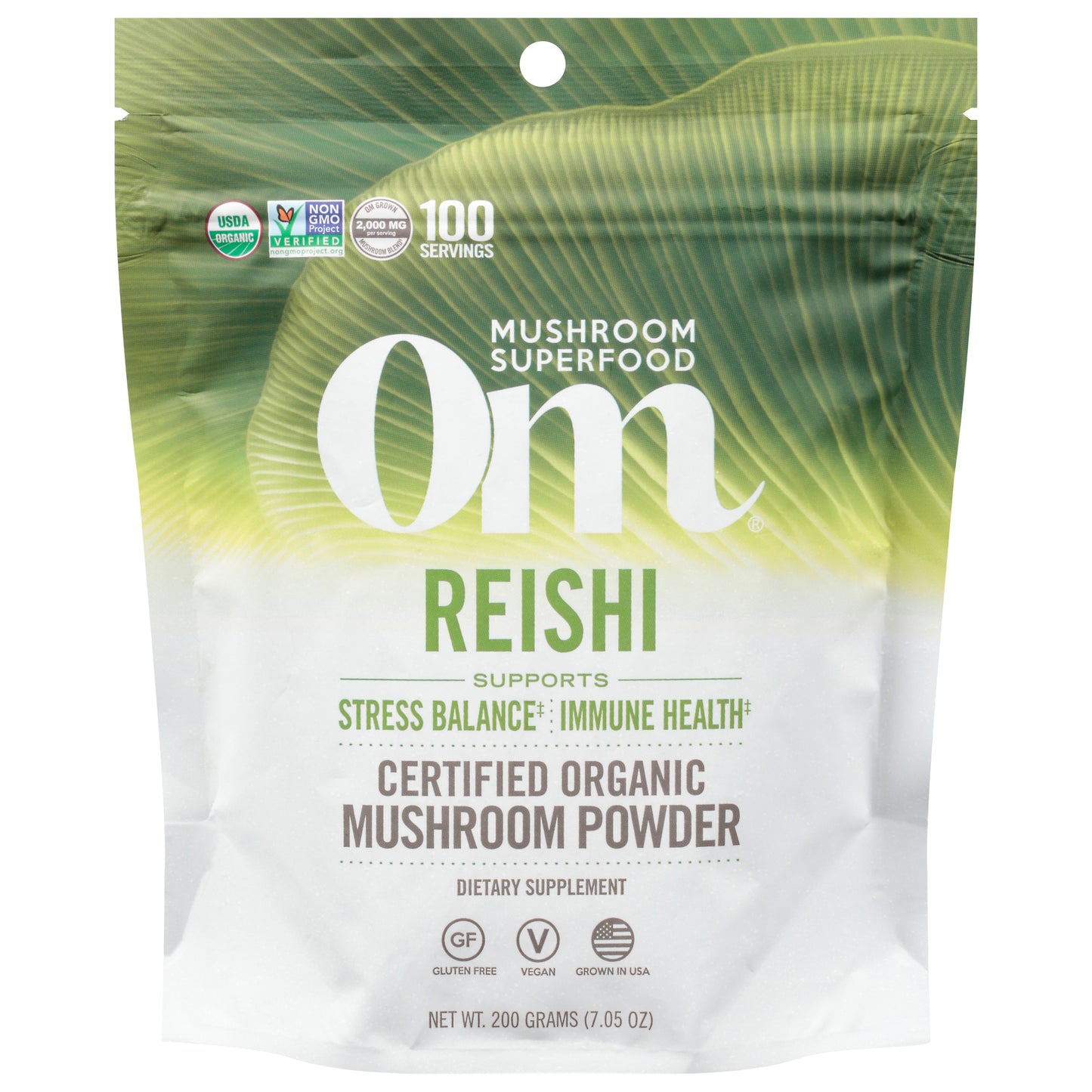 OM: Reishi Organic Powder 200grm - 7.05 Oz