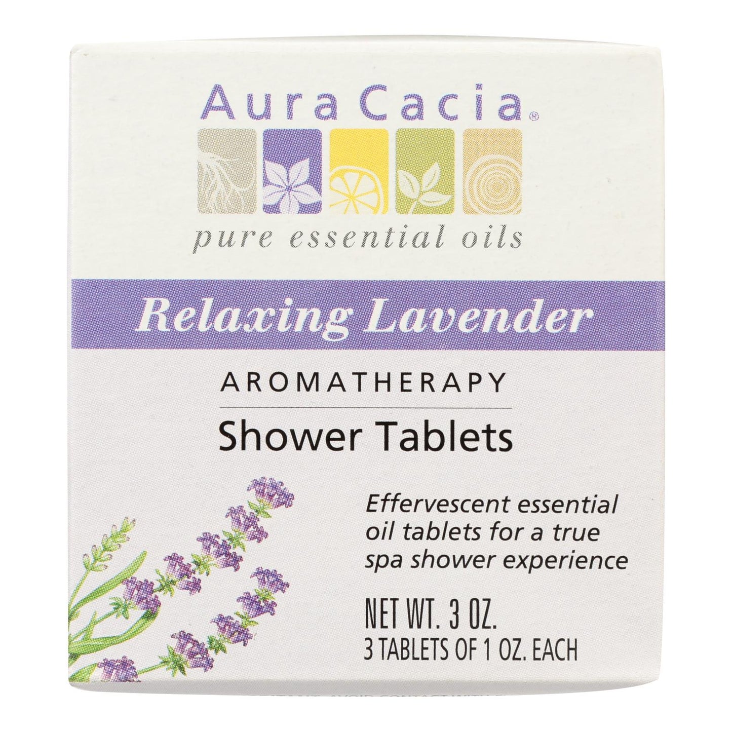 Aura Cacia - Aromatherapy Shower Tablets Relaxing Lavender - 3 Tablets