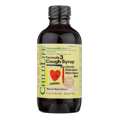 Childlife  - Formula 3 Cough Syrup (Natural Berry) - 4 Fl Oz