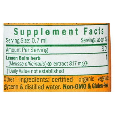 Herb Pharm - Lemon Balm (Alcohol Free) - 1 Oz