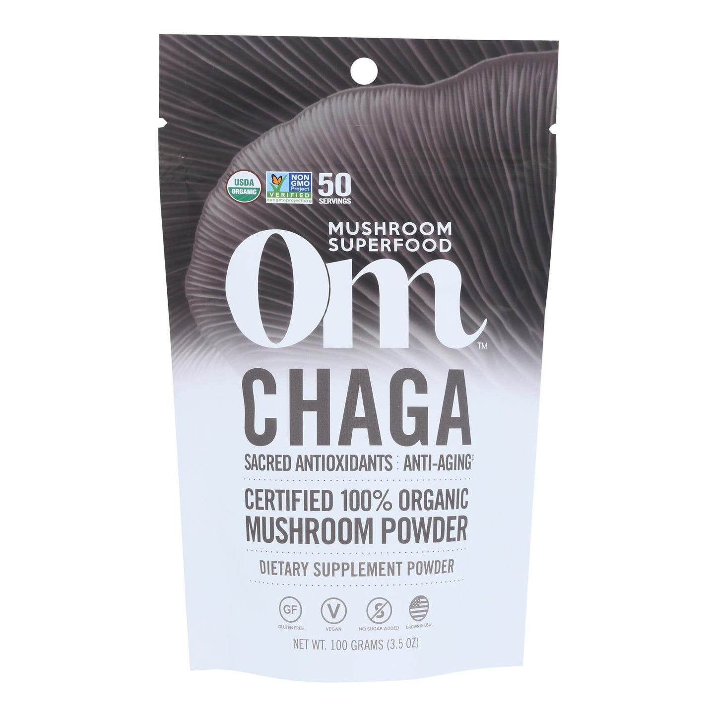 OM: Chaga Organic Powder 100grm - 3.5 Oz