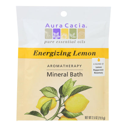 Aura Cacia - Aromatherapy Mineral Bath Energizing Lemon - 2.5 Oz - Case Of 6