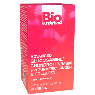 BIO NUTRITION: Advanced Glucosamine/ Chondroitin/ MSM and Turmeric, Ginger & Collagen, 90 TAB