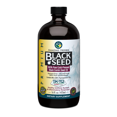 AMAZING HERBS: Black Seed Oil (Cumin), 16OZ