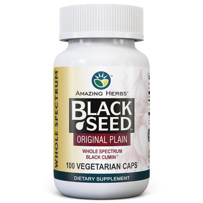 AMAZING HERBS: Black Seed Original Plain (Cumin), 100 CAP