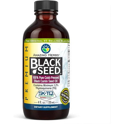 AMAZING HERBS: Black Seed Oil (Cumin), 4 OZ