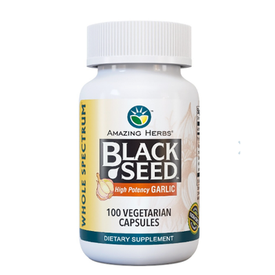 AMAZING HERBS: Whole Spectrum™ Black Seed with HIGH POTENCY GARLIC, 100 CAP