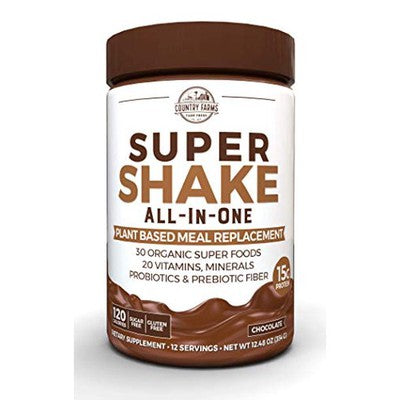 Country Farms - Super Shake Powder, Chocolate  -12.48 Oz