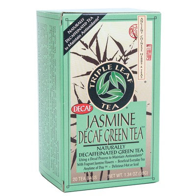 TRIPLE LEAF TEA: Jasmine Green Tea Decaf 20 BAG