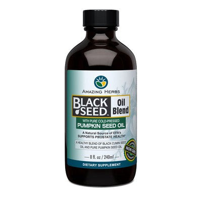 AMAZING HERBS: Black Seed w/ Pumpkin Seed Oil, 8 OZ