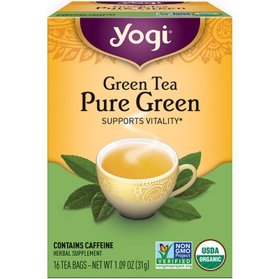 YOGI TEA: Green Tea Pure Green 16 BAG