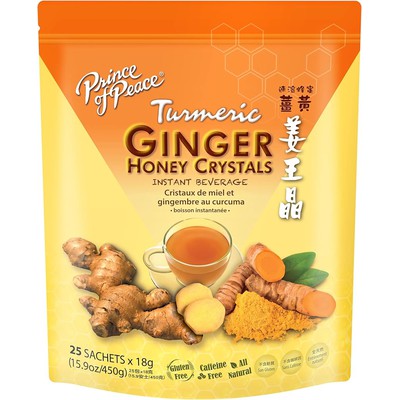 PRINCE OF PEACE: Ginger Honey Crystals w/ Turmeric 25 ct