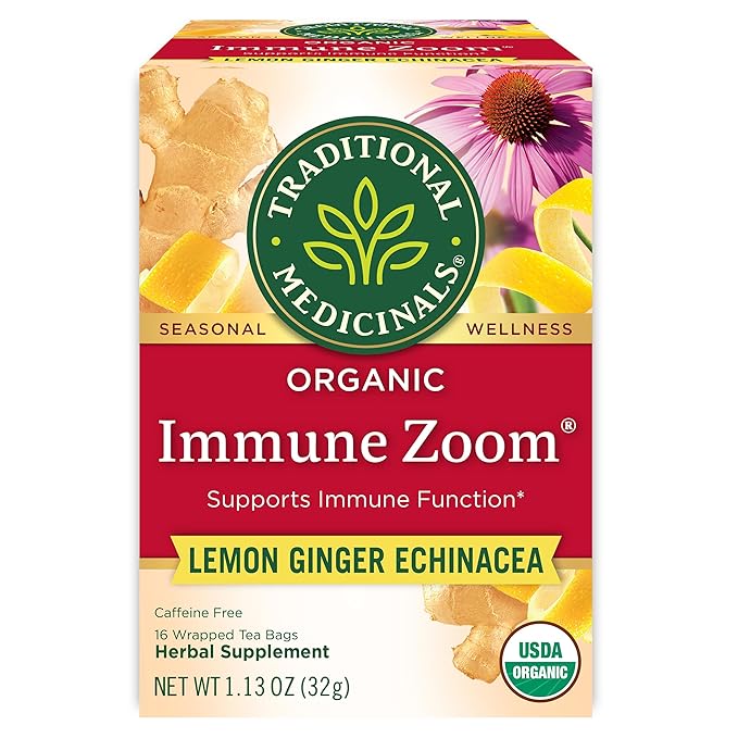 TRADITIONAL MEDICINALS: Immune Zoom Lemon Ginger Echinacea, 16 BAGS