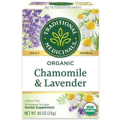 TRADITIONAL MEDICINALS: Organic Chamomile w/Lavender 16 BAGS