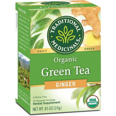 TRADITIONAL MEDICINALS: Organic Green w/Ginger 16 BAGS