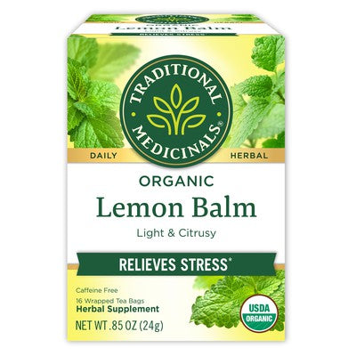 TRADITIONAL MEDICINALS: Organic Lemon Balm Tea 16 BAGS