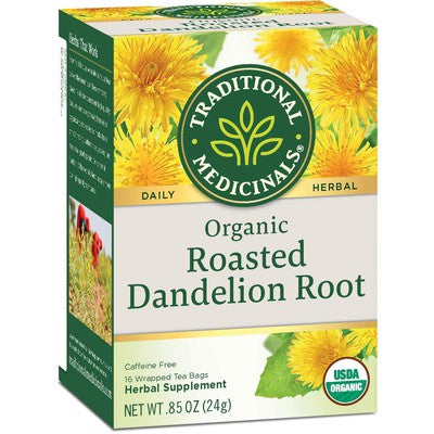 TRADITIONAL MEDICINALS: Organic Roasted Dandelion Root 16 BAGS