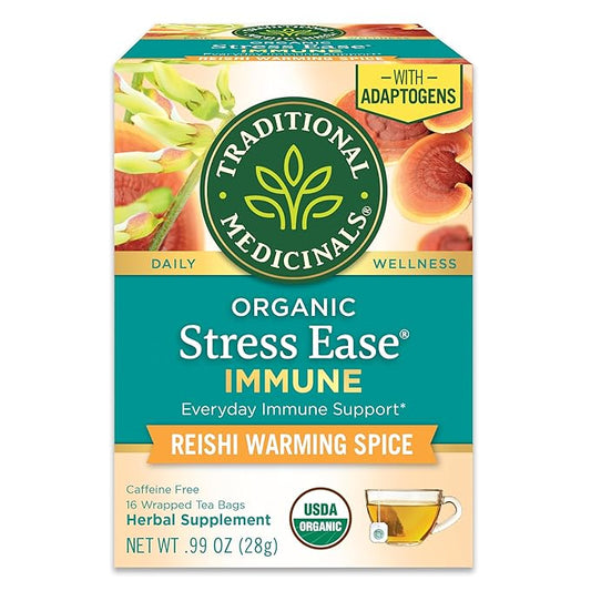 TRADITIONAL MEDICINALS: Stress Ease Immune Tea w/ Adaptogens 16 bags