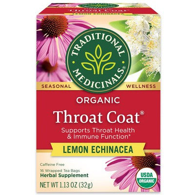 TRADITIONAL MEDICINALS: Throat Coat Lemon Echinacea 16 BAGS