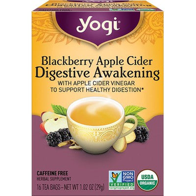 YOGI TEA: Blackberry Apple Cider Digestive Awakening Tea 16 BAG