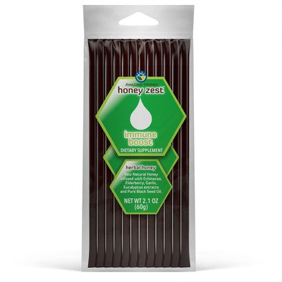 AMAZING HERBS: HoneyZest Immune Boost Honey Stick, 12 CT